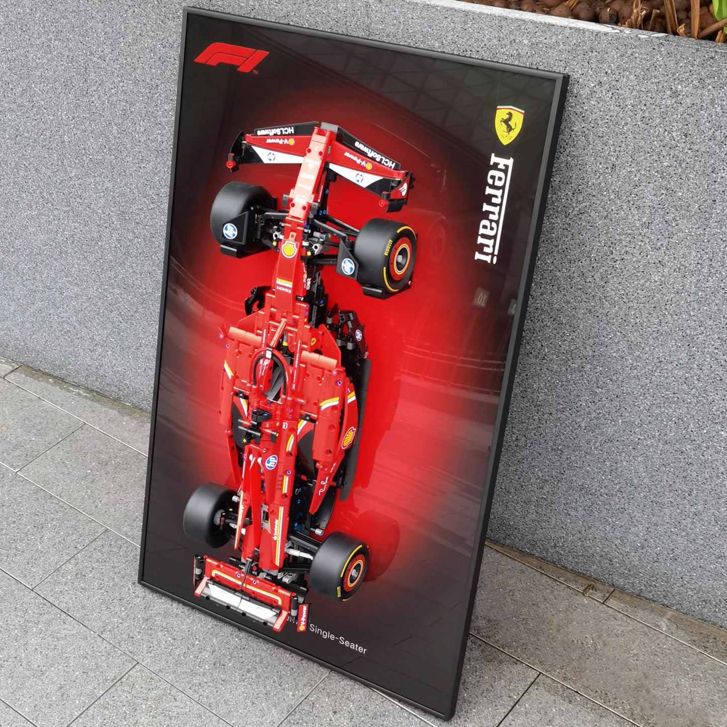JKZUZU Display Wallboard for Lego 42207 Ferrari SF-24 F1,Adult Collectibles for Lego Car Wall Mount Building Blocks,Great for Lego Lovers (Only Display Wallboard)