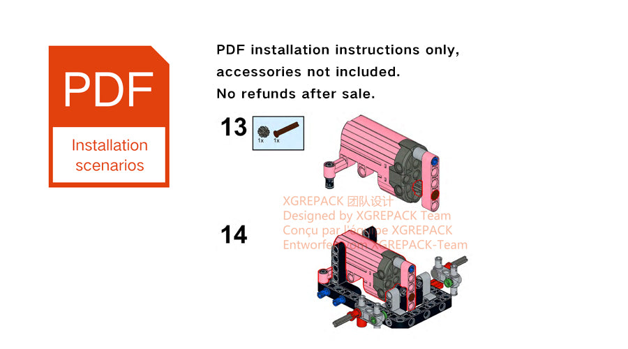 XGREPACK RC Motor Motorized Installation Instructions for LEGO 42153 NASCAR® Next Gen Chevrolet Camaro ZL1