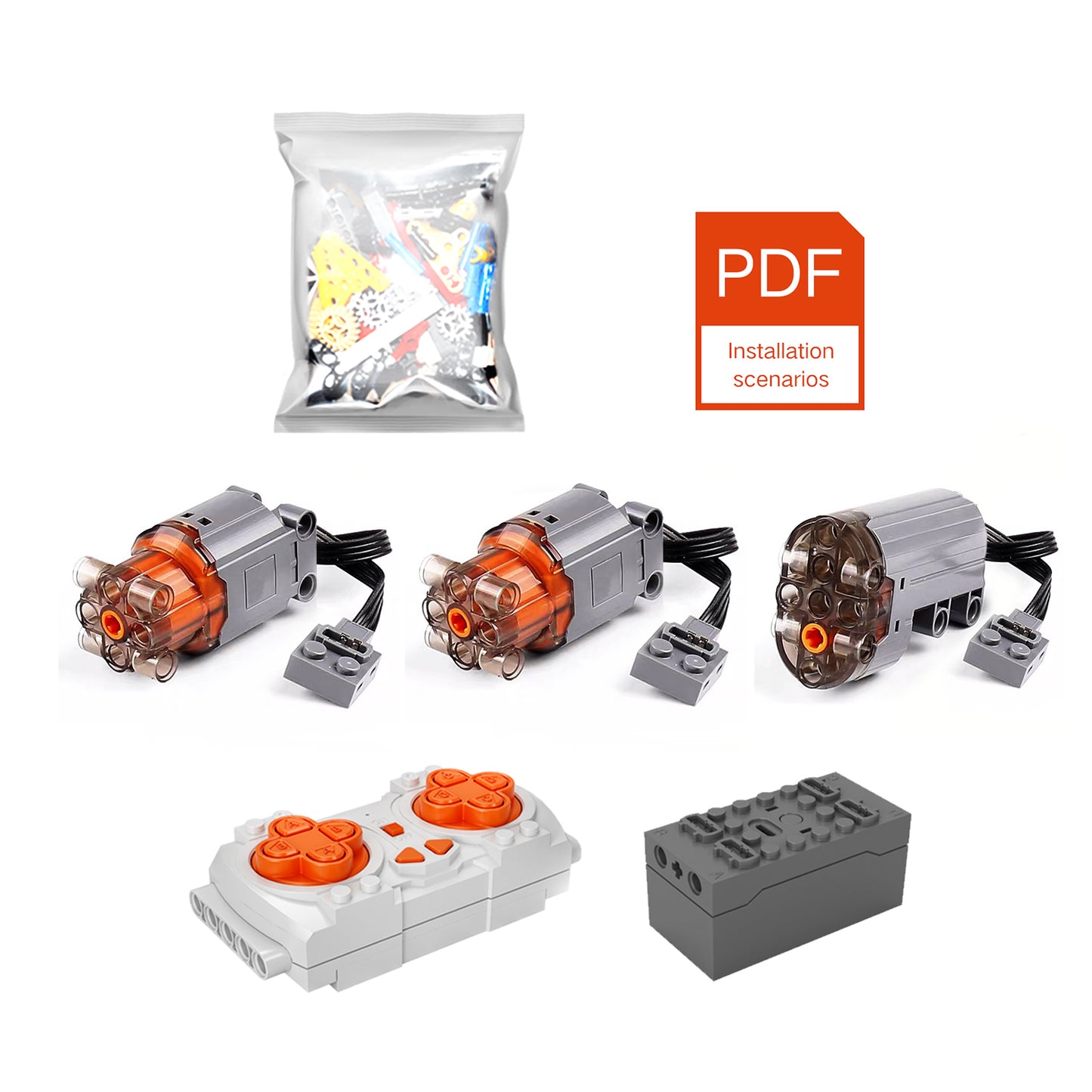 XGREPACK Remote Control Motor Kit for Lego 42175 Volvo FMX Truck & EC230 Electric Excavator Kit (Motor)