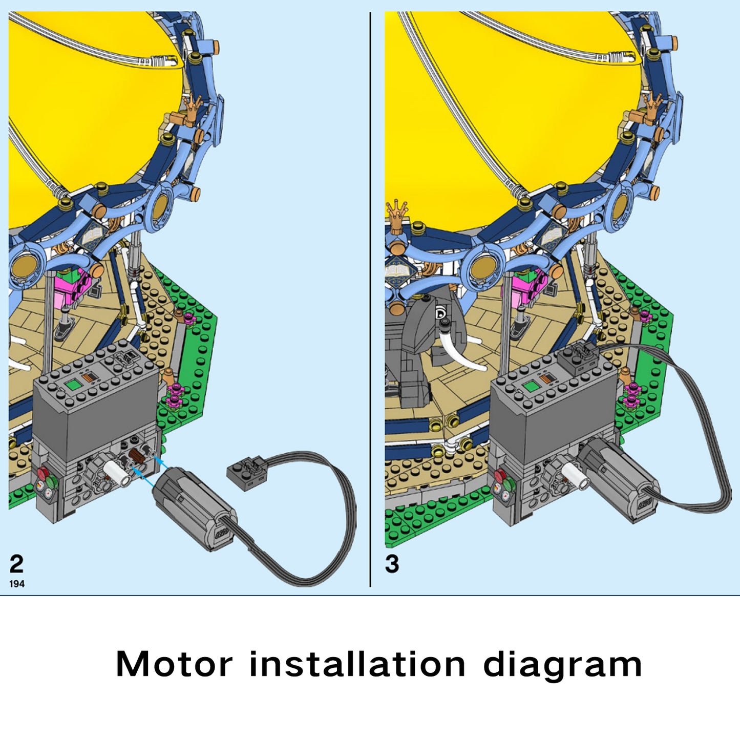 Motorized Motor for Lego 10303, 10261, 10257, 10247, Roller Coaster, Ferris Wheel, Carousel - only Power Motor 8883 88000,Model Toys not Included