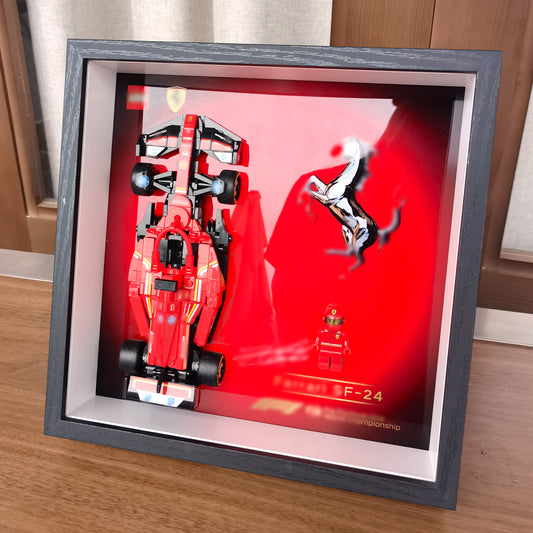 JKZUZU Display photo frame for Lego Speed 77242 Ferrari SF-24 F1,Home or office decorative wall panels,Adult Collectibles Wall Mount(No Car Included)