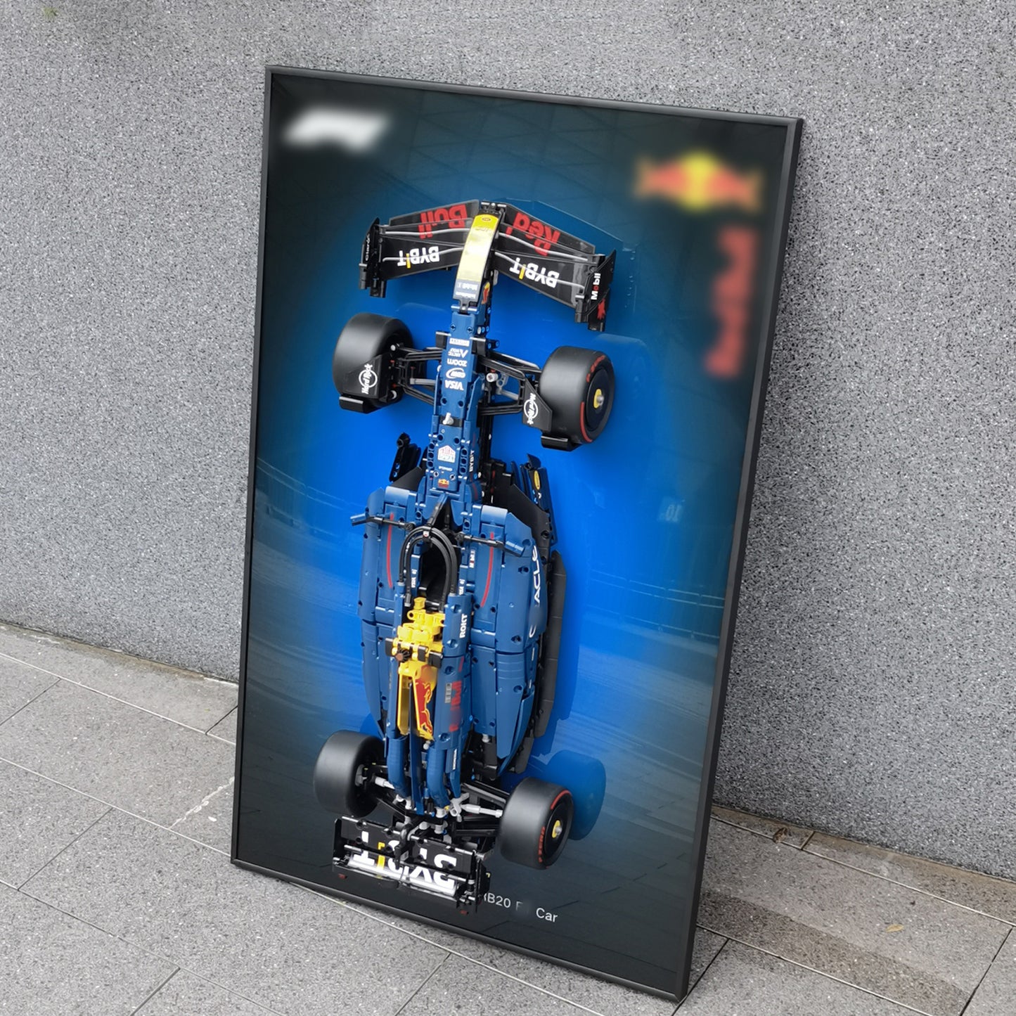 JKZUZU Display Wallboard for Lego 42206 Oracle Red Bull Racing RB20 F1,Adult Collectibles for Lego Car Wall Mount Building Blocks,Great for Lego Lovers (Only Display Wallboard)