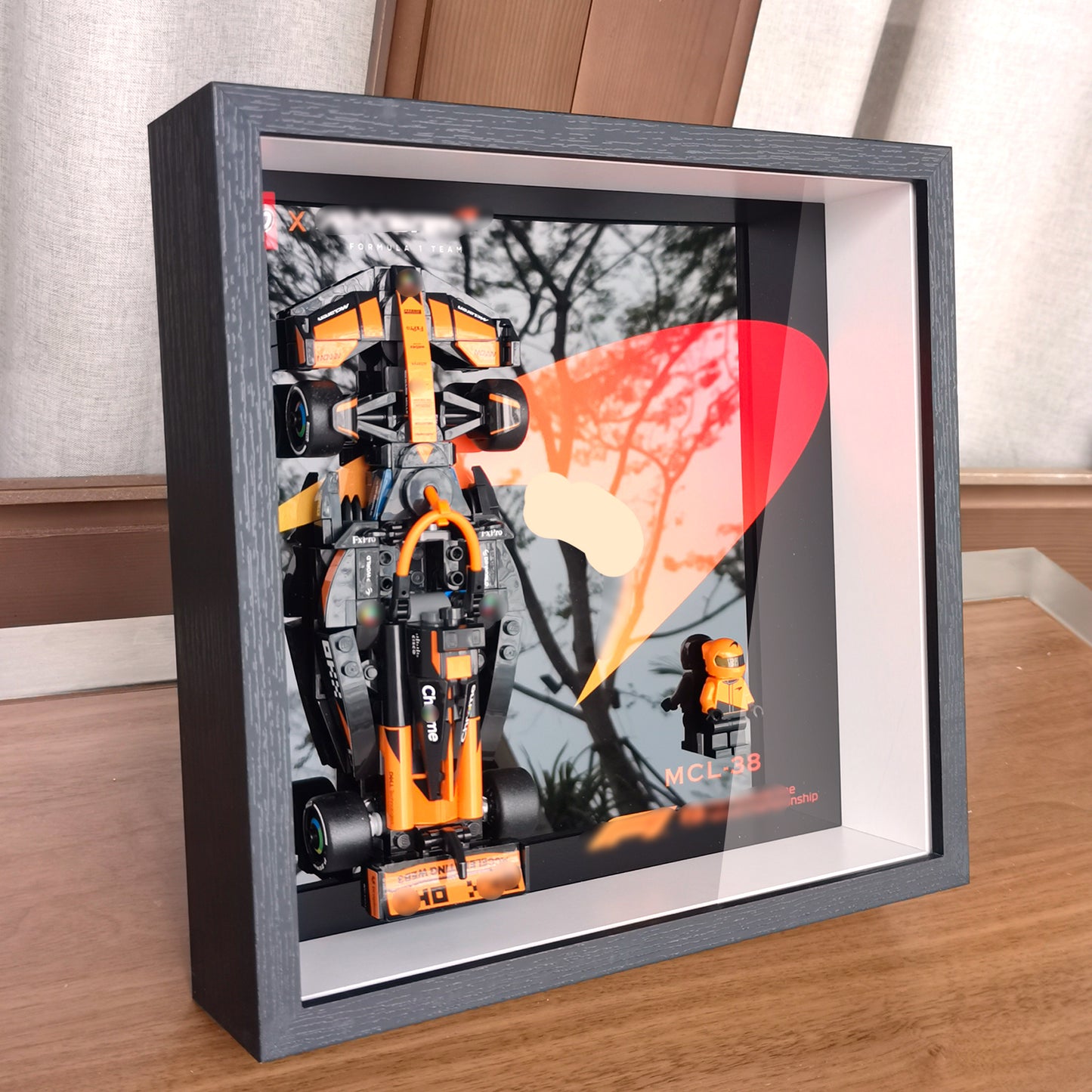 JKZUZU Display photo frame for Lego Speed McLaren F1 Team 77251 MCL38,Home or office decorative wall panels,Adult Collectibles Wall Mount(No Car Included)