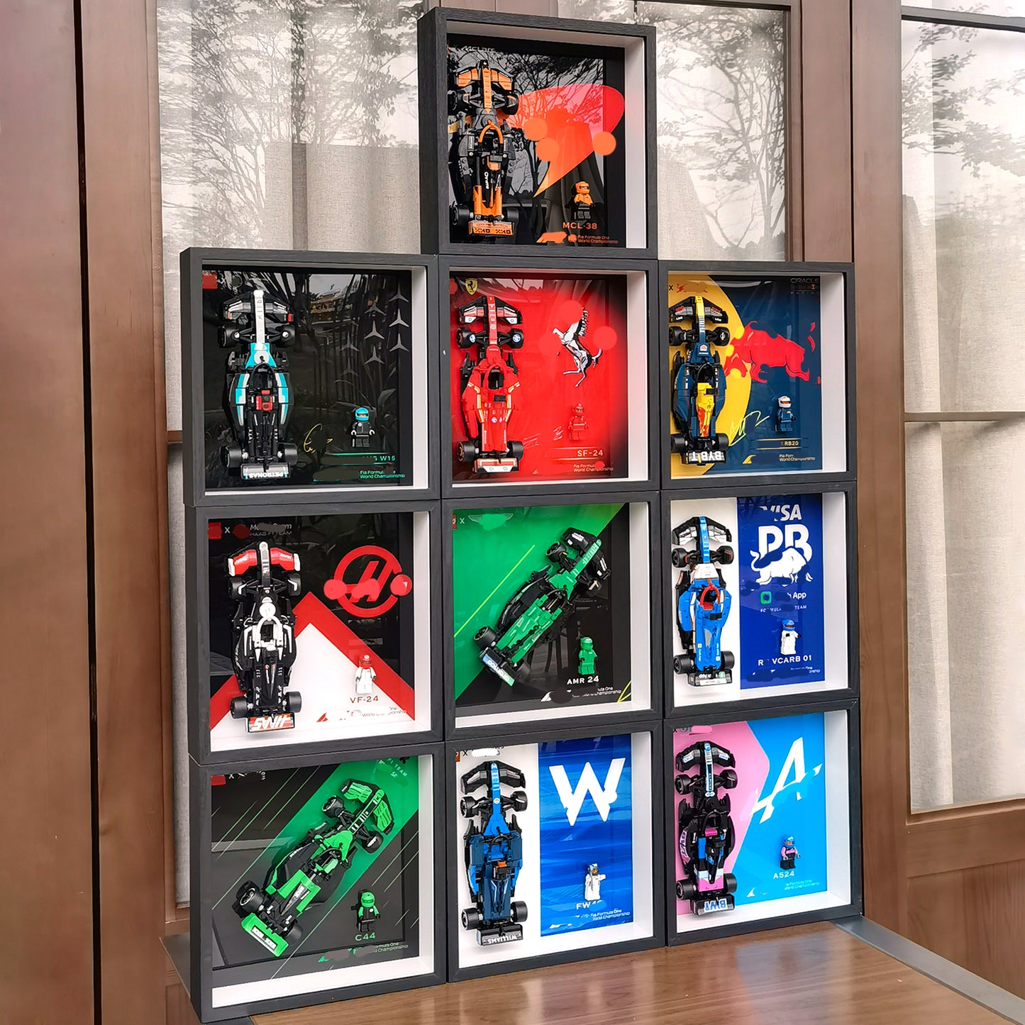 JKZUZU Display photo frame for Lego Speed 77242 Ferrari SF-24 F1,Home or office decorative wall panels,Adult Collectibles Wall Mount(No Car Included)