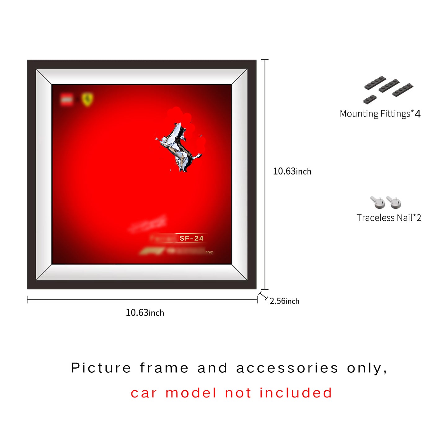 JKZUZU Display photo frame for Lego Speed 77242 Ferrari SF-24 F1,Home or office decorative wall panels,Adult Collectibles Wall Mount(No Car Included)