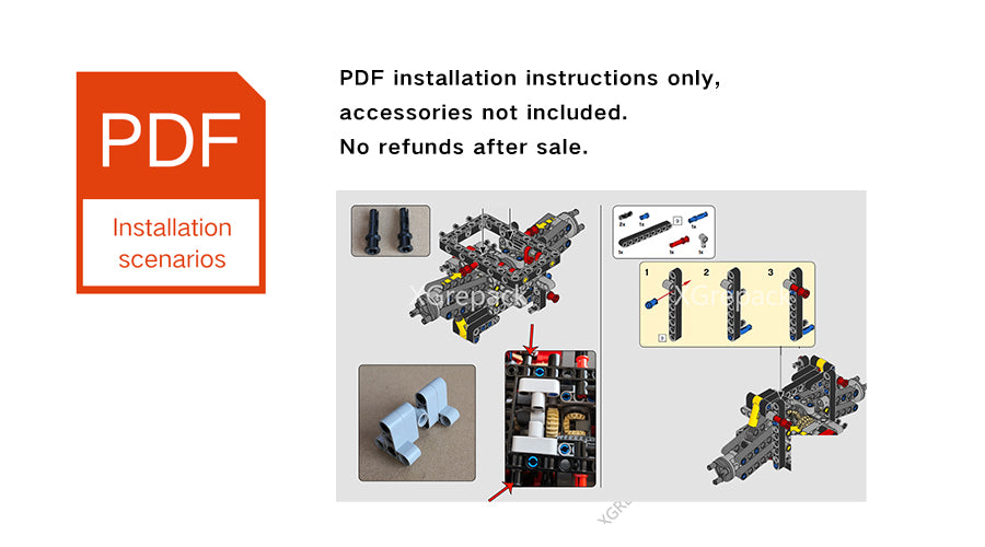 XGREPACK RC Motor Motorized Installation Instructions for LEGO 42125 Ferrari 488 GTE “AF Corse #51”