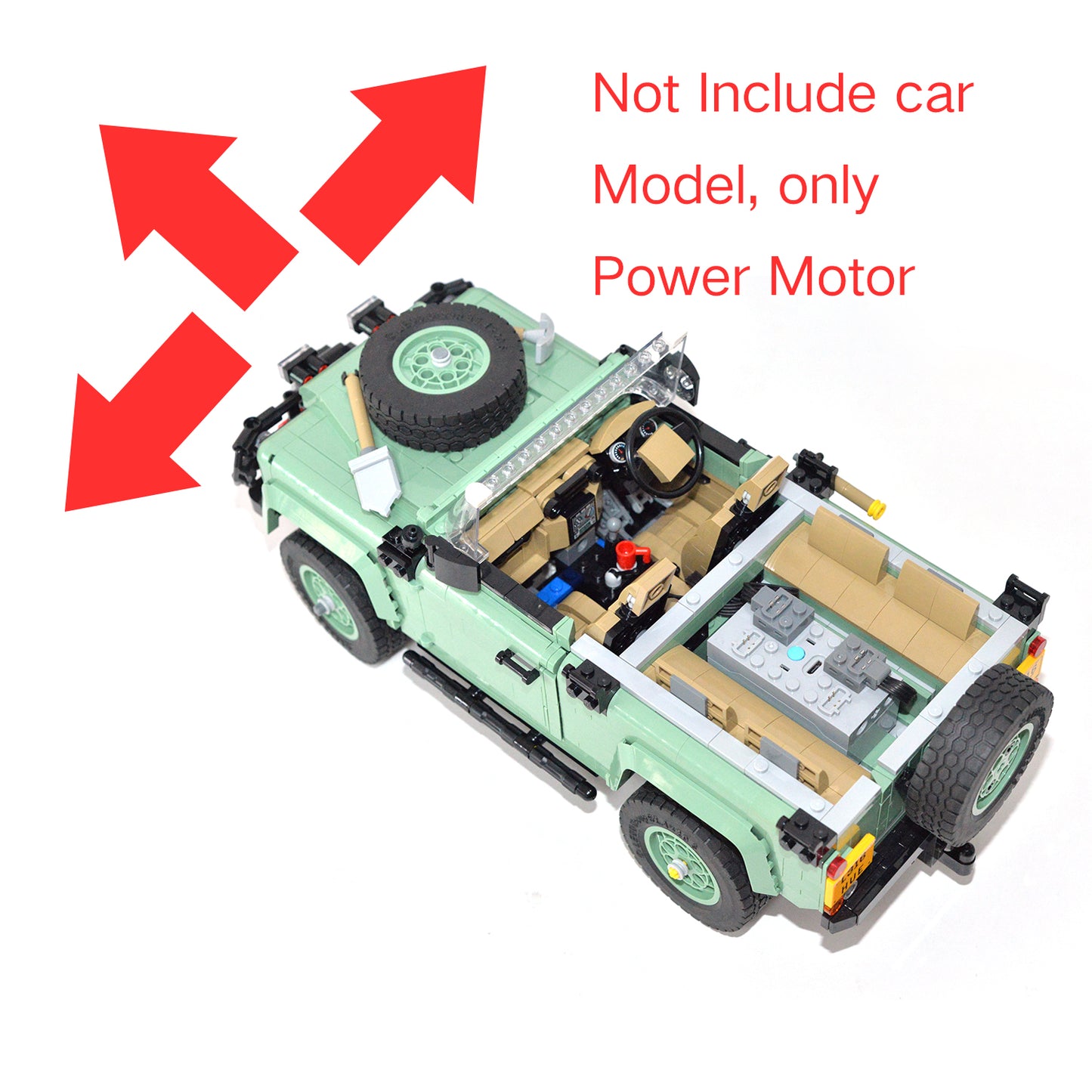 Motorized Motor for Lego Icons Land Rover Classic Defender 90 10317 - Does not Include Toy Model,MOC Motor System only (10317-Motorized)