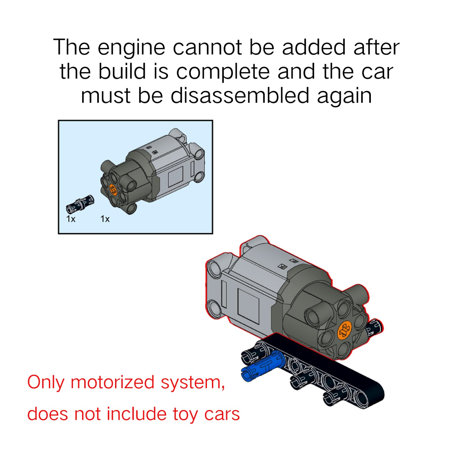 Motorized Motor for Lego Technic Jeep Wrangler 4x4 Toy Car 42122 - Does not Include Toy Model,MOC Motor System only (42122-Motorized)