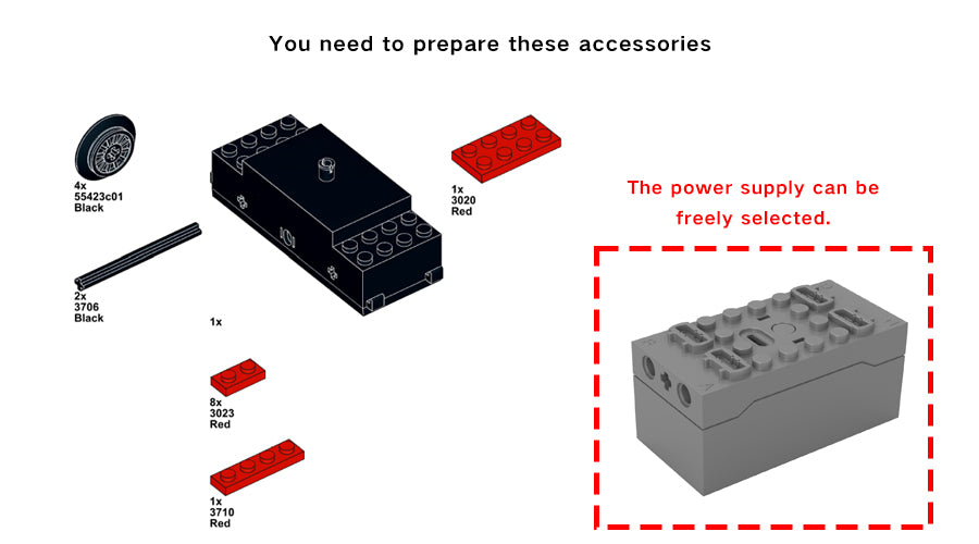 XGREPACK RC Motor Motorized Installation Instructions for LEGO 76423 Harry Potter Train