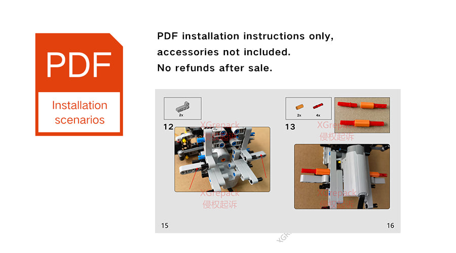 XGREPACK RC Motor Motorized Installation Instructions for LEGO 42126 Ford® F-150 Raptor