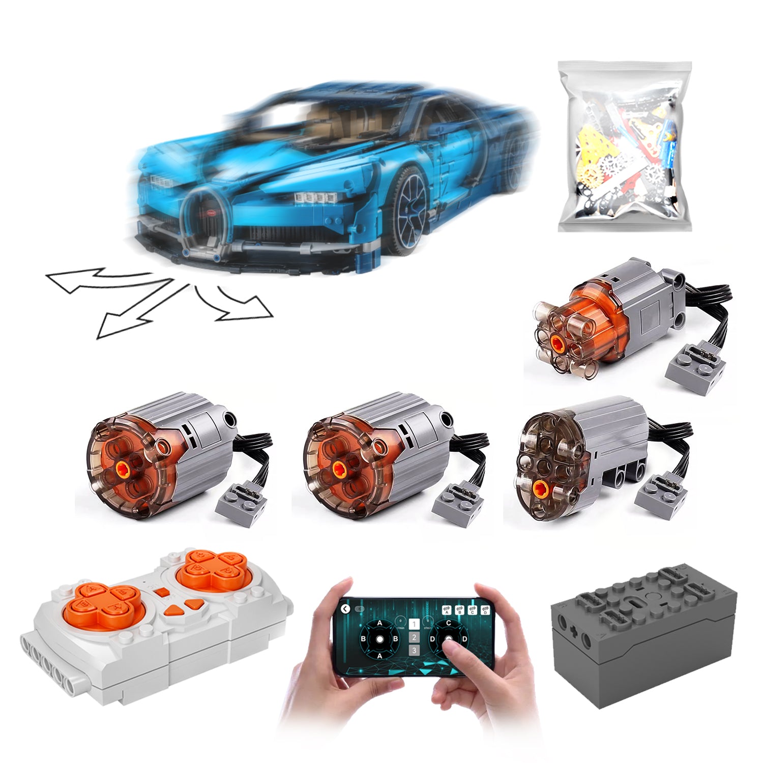 Motorized Motor for Lego Technic Bugatti Chiron 42083 Does not Inclu XGREPACK Store