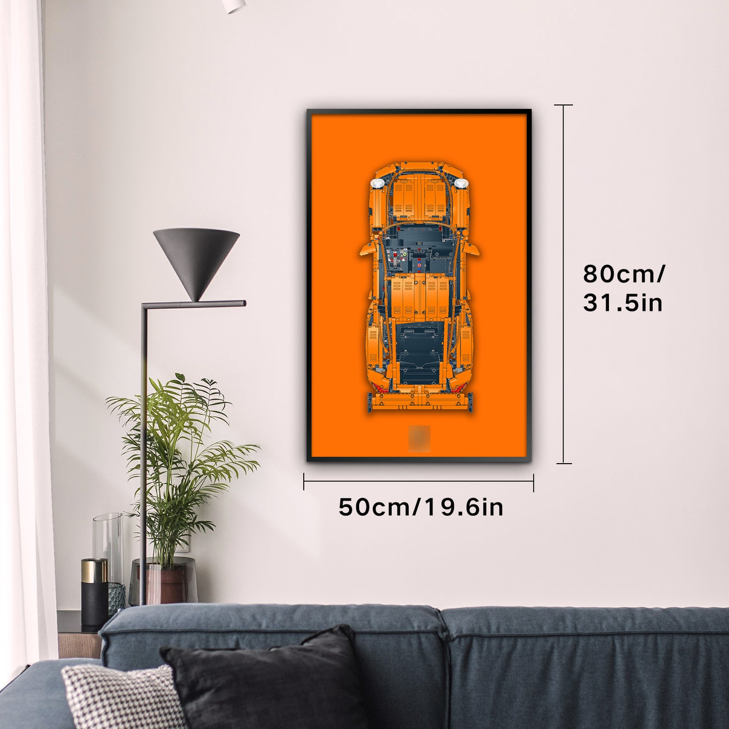 Display Wall Mount Board for Lego 42056 LEGO Technic Porsche 911 GT3 RS,Adult Collectibles Gifts for Lego Car Wall Mount (Only Display Wallboard)