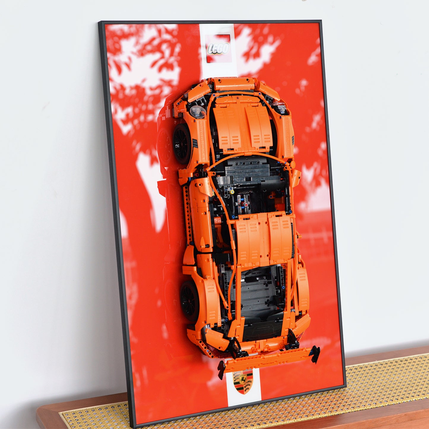 Display Wallboard for LEGO Technic Porsche 911GT3 RS 42056,Adult Collectibles for Lego Car Wall Mount Building Blocks