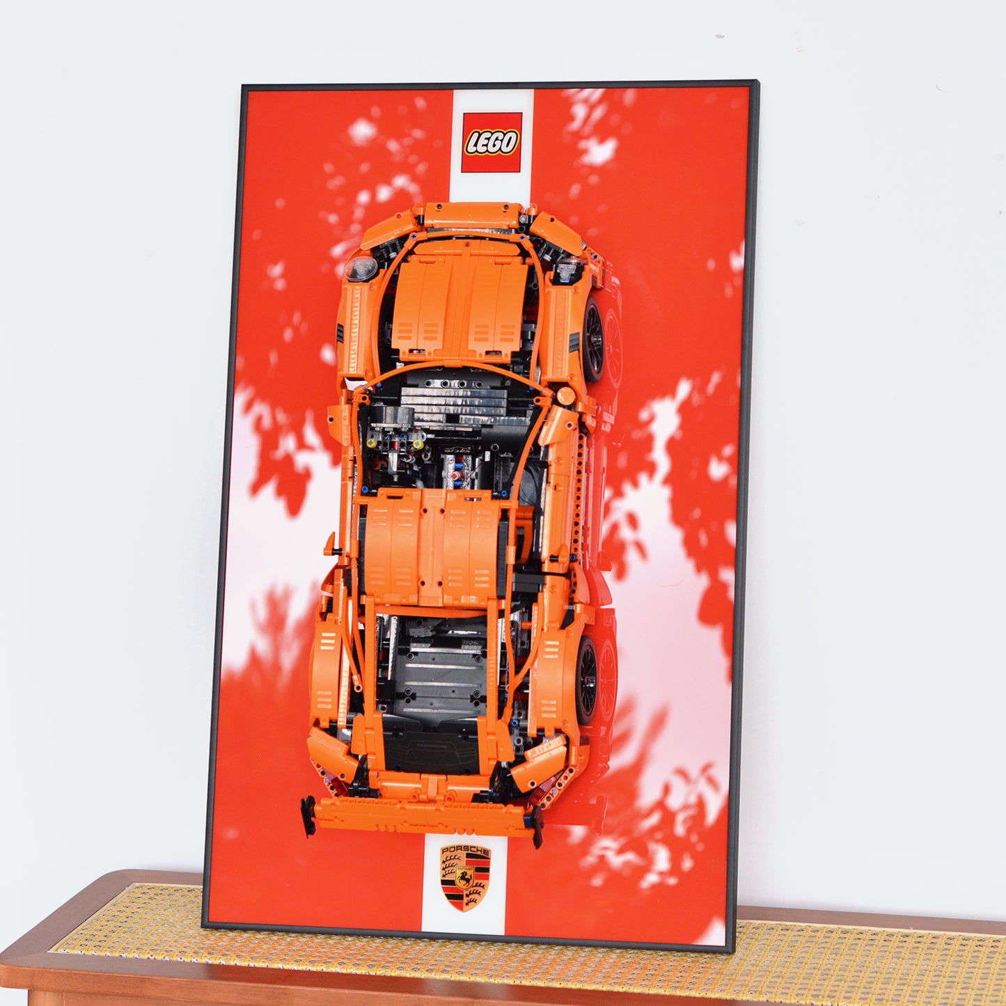 Display Wallboard for LEGO Technic Porsche 911GT3 RS 42056,Adult Collectibles for Lego Car Wall Mount Building Blocks