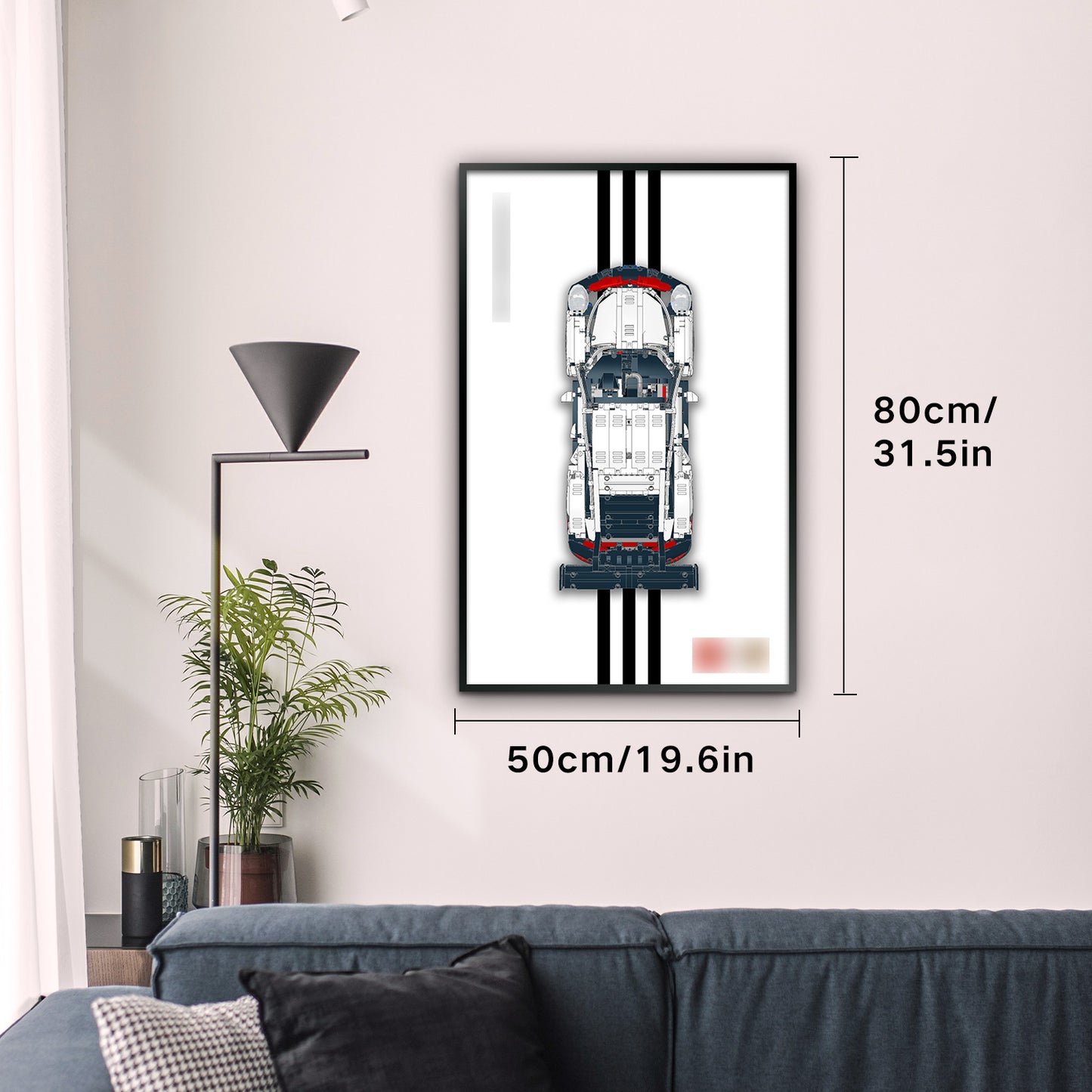 Display Wall Mount Board for LEGO 42096 Technic Porsche 911 RSR,Adult Collectibles Gifts for Lego Car Wall Mount (Only Display Wallboard)