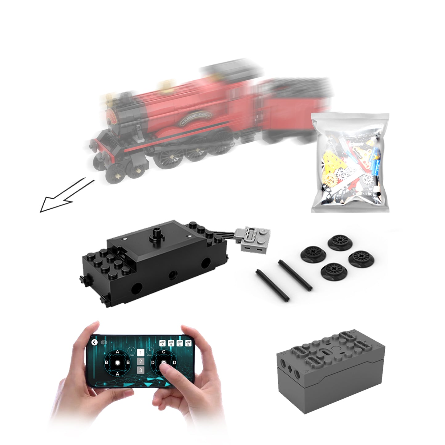 Motorized Motor for Lego 75955 Harry Potter Hogwarts Express - Does not Include Toy Model,MOC Motor System only