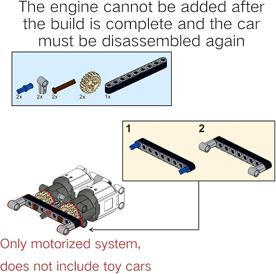 Motorized Motor for Lego 42171 Mercedes-AMG F1 W14 E - Does not Include Toy Model,MOC Motor System only