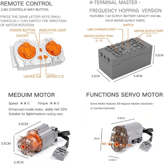 Motorized Motor for Lego 42171 Mercedes-AMG F1 W14 E - Does not Include Toy Model,MOC Motor System only