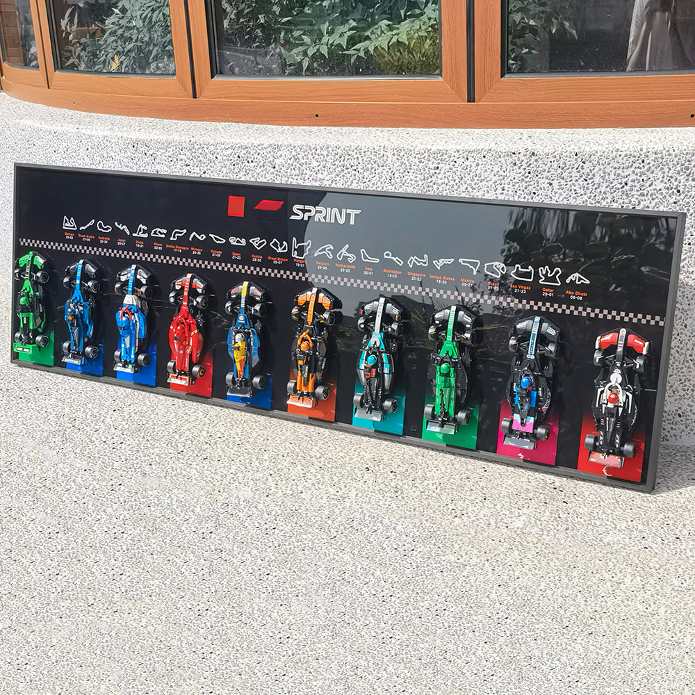Display Wallboard for Lego Speed Champions Ultimate Formula 1 Collector's Pack - Contains 10 Sets in 1 66802,Adult Collectibles for Lego Car Wall Mount Building Blocks (Only Display Wallboard)
