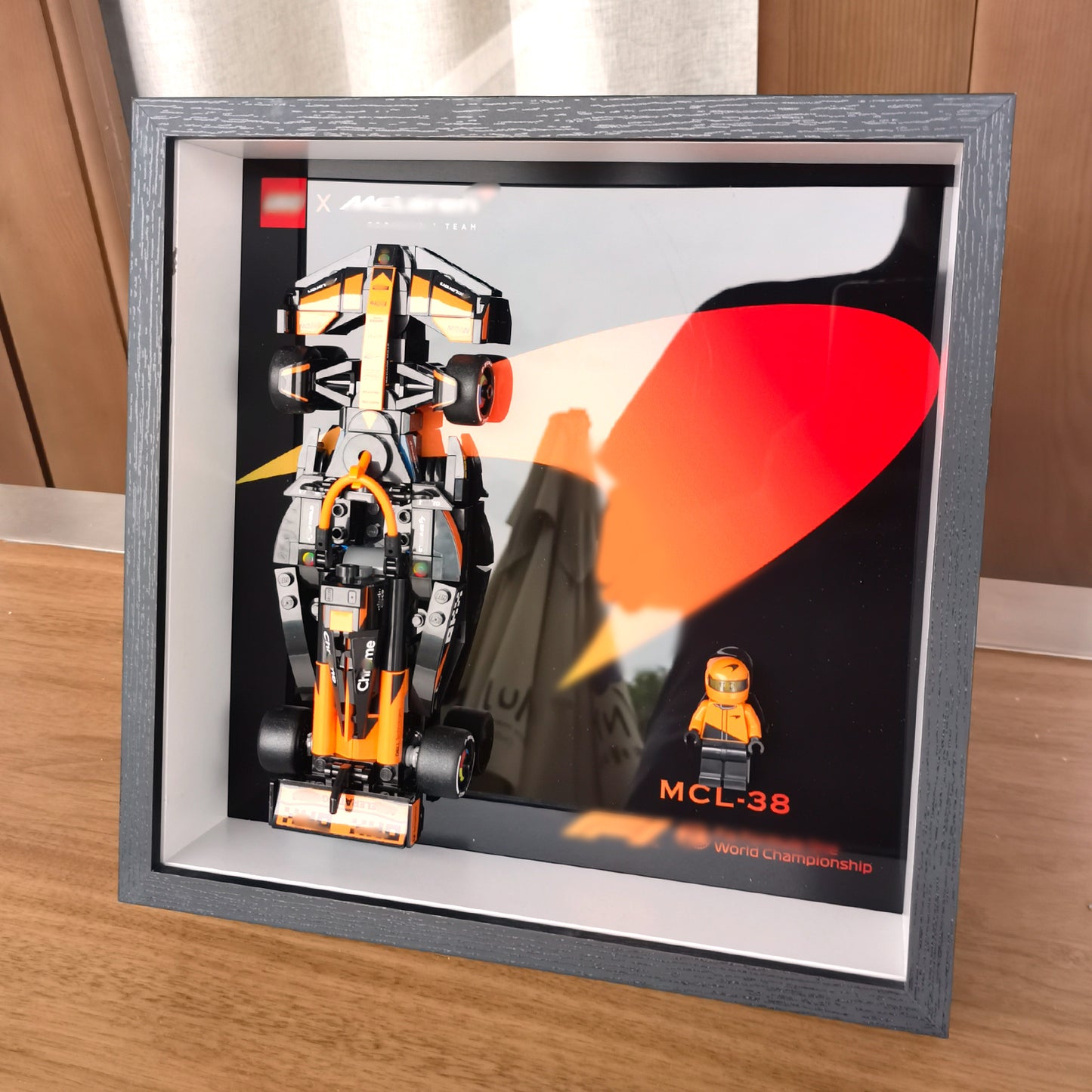 JKZUZU Display photo frame for Lego Speed McLaren F1 Team 77251 MCL38,Home or office decorative wall panels,Adult Collectibles Wall Mount(No Car Included)