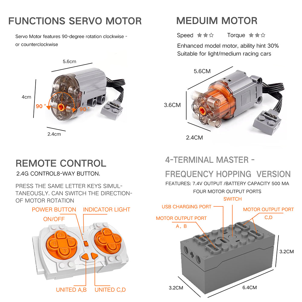 Motorized Motor for Lego 42156 Peugeot  Le Mans Hybrid - Does not Include Toy Model,Motor System only