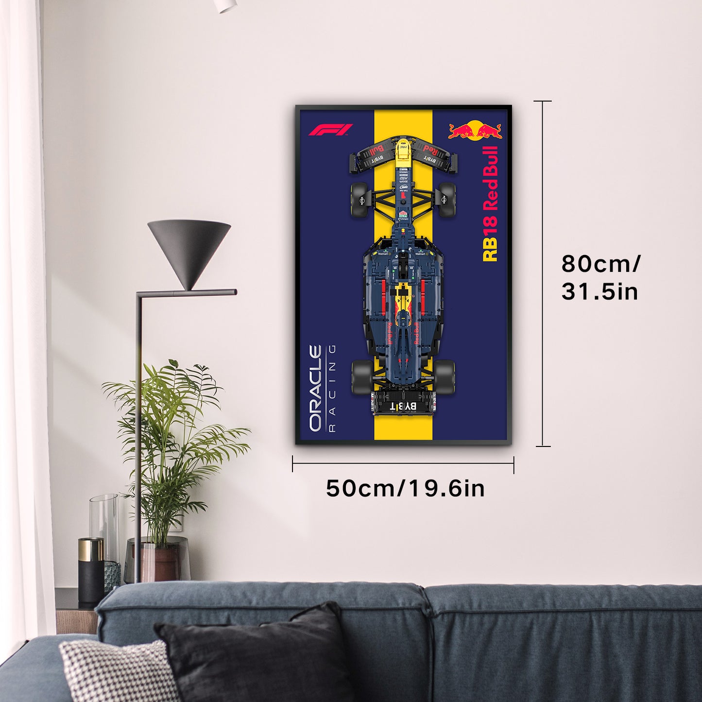 Display Wall Mount Board voor Red Bull RB19 F1, Volwassen Collectibles Cadeaus voor Lego Auto Wall Mount (Alleen Display Wallboard)