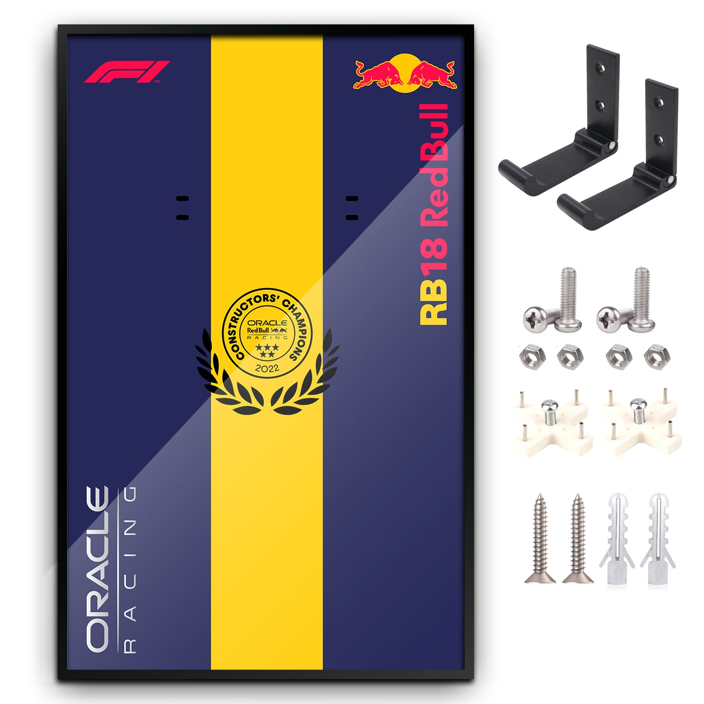 Display Wall Mount Board voor Red Bull RB19 F1, Volwassen Collectibles Cadeaus voor Lego Auto Wall Mount (Alleen Display Wallboard)